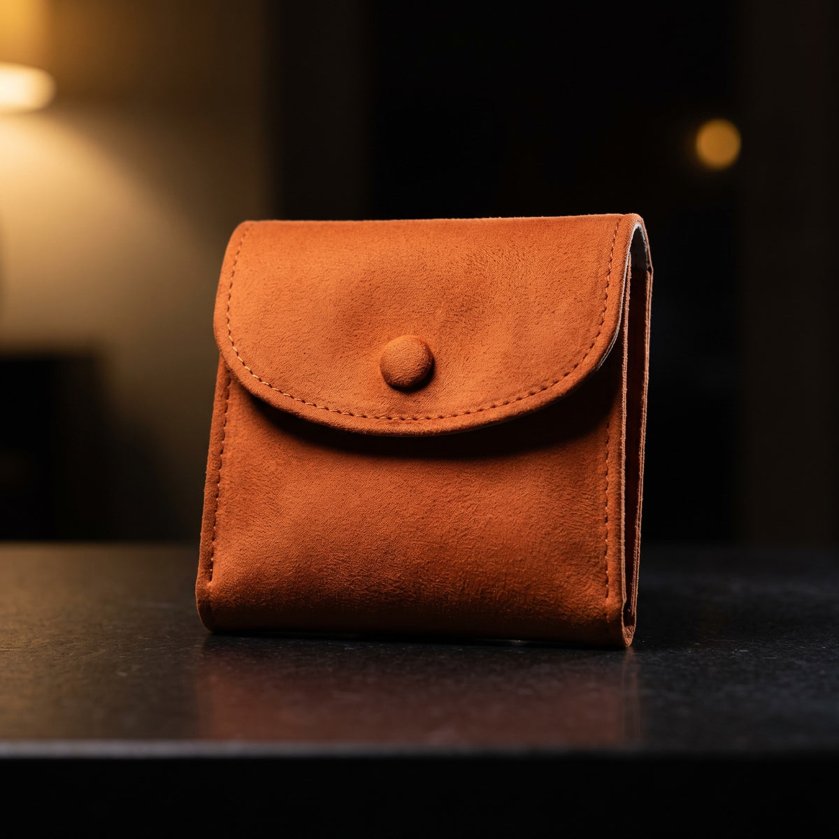 Étui à Montre NOMADE, Flanelle Orange, vue en contre-plongée Image