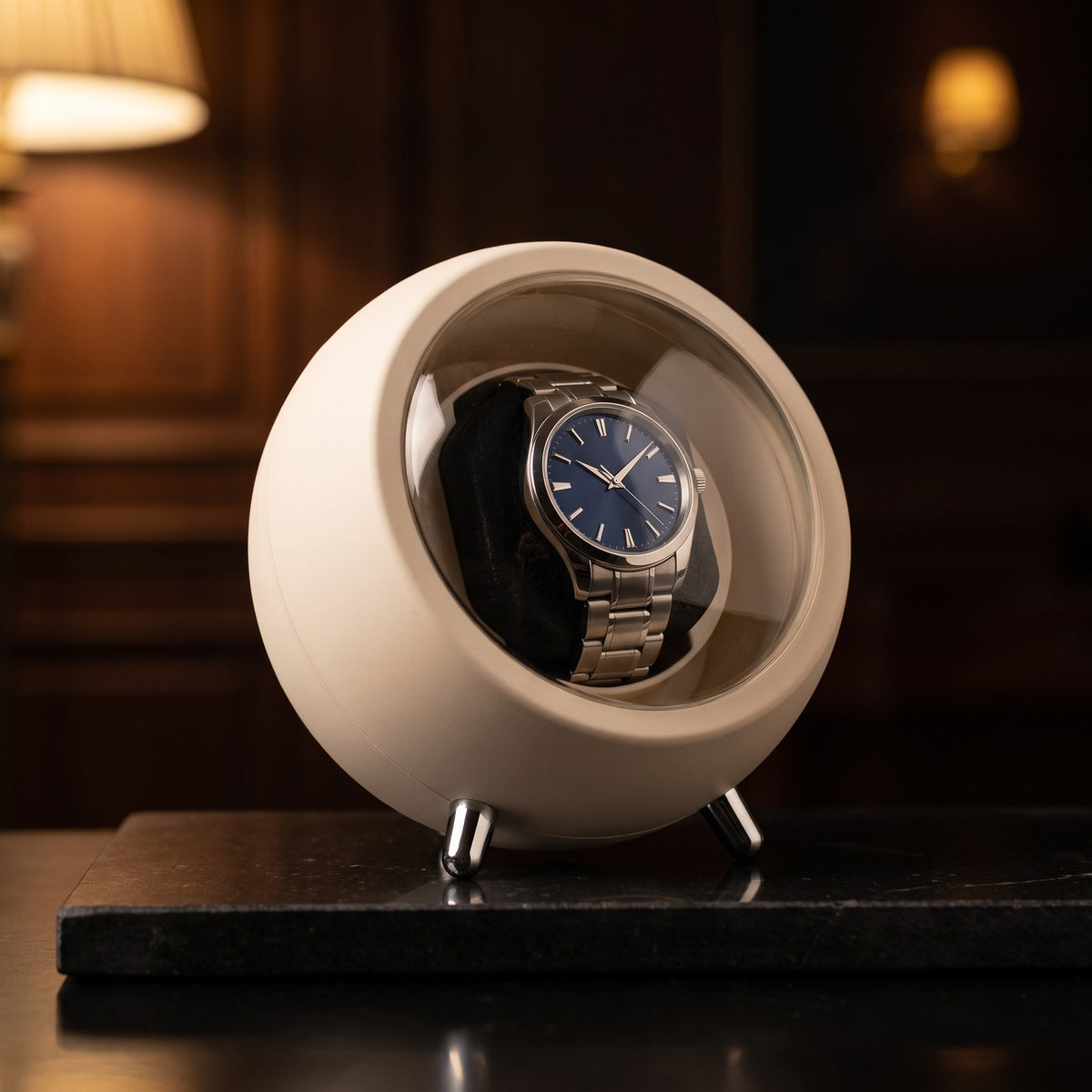 Remontoir à Montre ORBE, Sphère 14 cm, Blanc Cassé