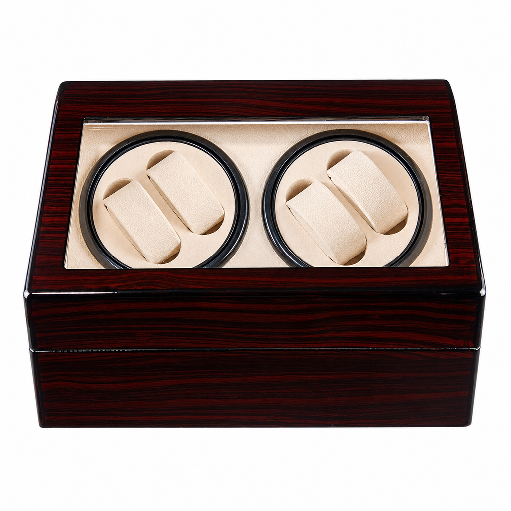 Remontoir BERGEN - 4 Montres et Rangement fixe 6 Montres Noyer