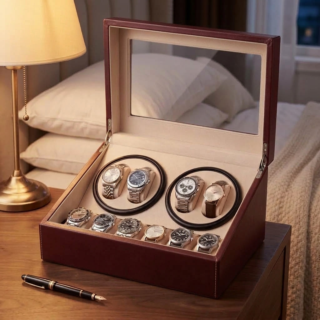 Remontoir CENTRAL - 4 Montres et Rangement fixe 6 Montres