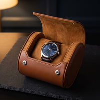 Étui de Voyage ROULEAU, 1 Montre, Cognac, vue de dessus