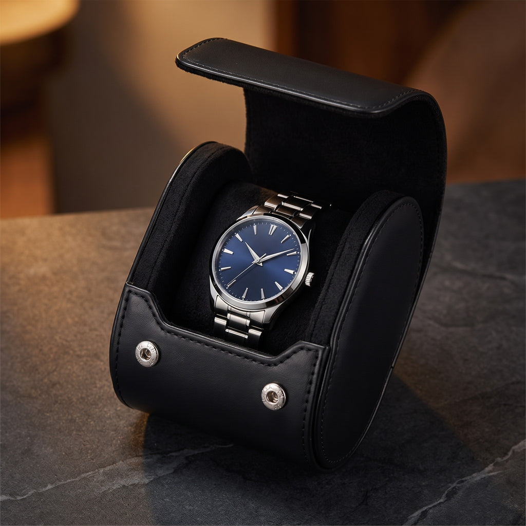 Étui de Voyage ROULEAU, 1 Montre, Noir, vue de dessus