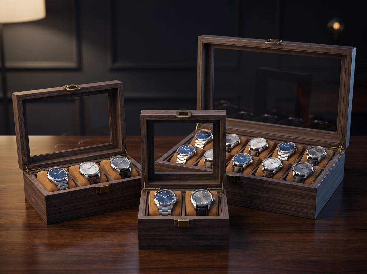 Boîtes à montres SERTI, trois formats de la gamme